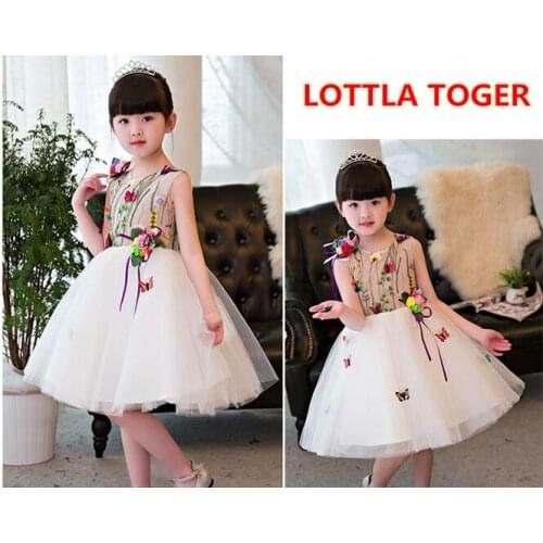 Summer Girl Dress Floral Butterfly Embroidery Kids Dresses For Girls Party Wear Princess Girl Clothes For 1-12T Birthday Dress