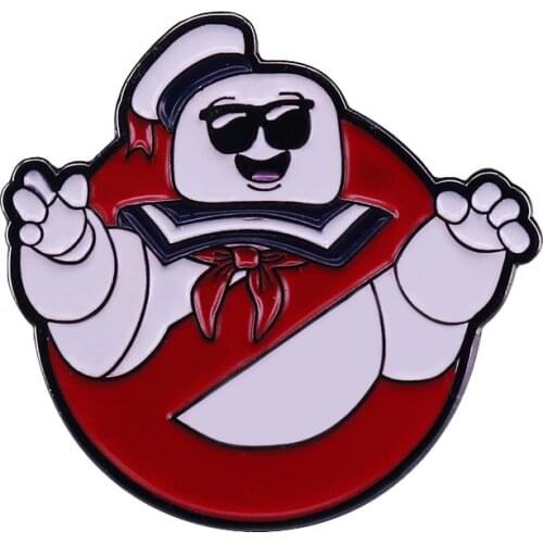Cute Movie Badge Be fearless with Marshmellow Man Ghostbusters by your side