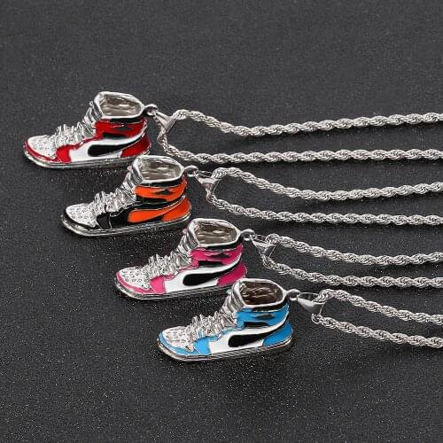 Fashion Shoes Pendant Necklaces Men Black Chain Necklaces For Men Jewelry Gift Collier Femme Collar Chocker
