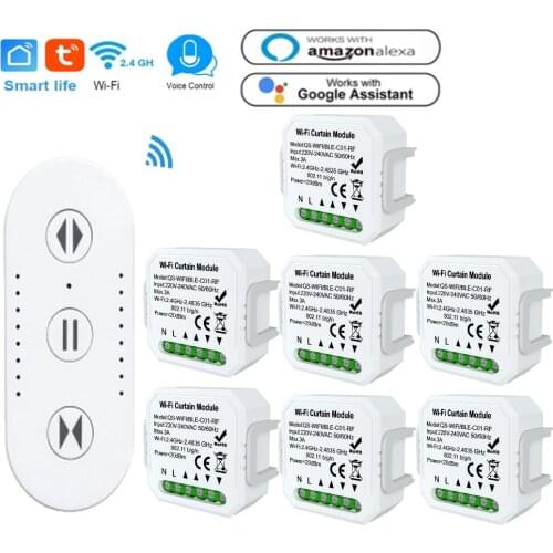 Tuya WiFi RF Curtain Switch Module APP/Voice Remotes Control Compatible with Alexa Google Home Timing Family Sharing Control