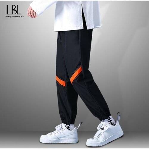 Mens Casual Loose Pants Breathable Long Trousers Male Elastic Waist Hip Hop Pants Man Sweatpants Skinny Trousers Outwears Pants