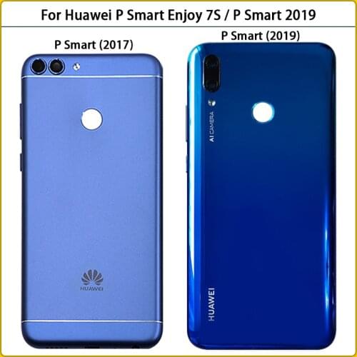 New P Smart Rear Housing Case For Huawei P Smart FIG-LX Enjoy 7S Battery Cover Door Back Cover Camera Lens Glass Replace