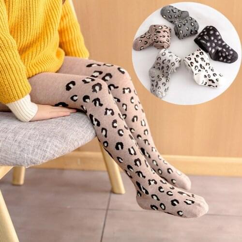 2020 Autumn Winter Warm Tights For Girls Cotton Fashion Leopard Printed Pantyhose Girls Stockings Baby Kids Soft Pants Underwear