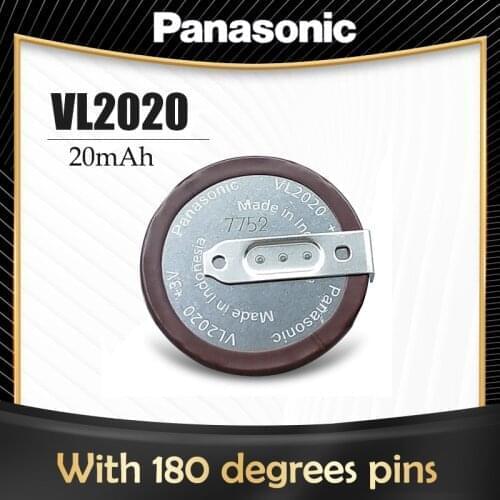 1PCS Panasonic VL2020 VL 2020 3V 20mAh Rechargeable Lithium Battery with 2 Pin Horizontal 180 Degrees Legs For BMW Remote Key