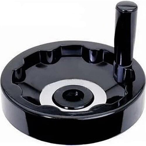 Inner Corrugated Handwheel with Foldable Handle Full-spoked Bakelite Ripple Hand Wheel for Milling Machine 100/125/160/200mm