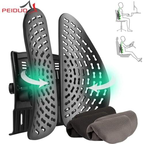 PEIDUO Back Support for Office Chair Car Comfort Lumbar Pillow Adjustable Ergonomic Balanced Firmness for Back Pain Relief