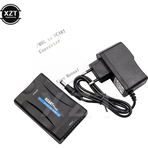 1080P SCART To HDMI Converter Video Audio Signal Upscale Adapter HD With Charging Adapter HDMI Converter For DVD SKy Box STB
