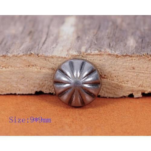 9mm Retro Silver Metal Flowers Rivet Studs Snap Leathercraft Conchos Decorative