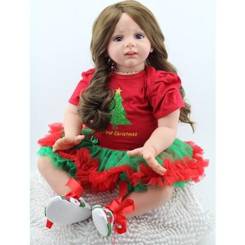 60cm Silicone Reborn Baby Doll Toys 24inch Princess Toddler bebe modeling collectible doll Brinquedos play house toys menina