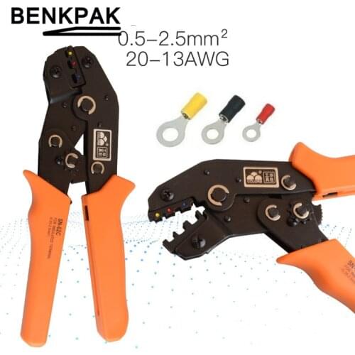 SN-02C 0.5-2.5mm 20-13AWG Mini Type Self Adjustable Crimping Hand Pliers Electrical Wire Terminals Crimper Tools