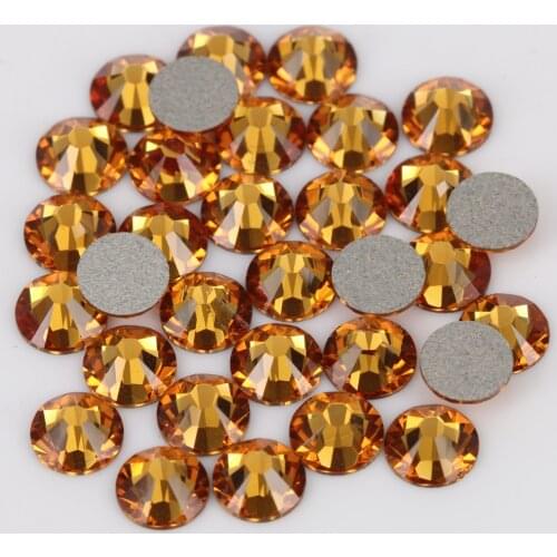 Good Quality ss3-ss34 Topaz Flat Back Nail Art Non Hotfix Glue On Rhinestones