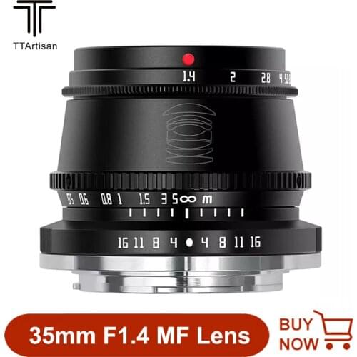 TTArtisan 35mm F1.4 APS-C MF Lens For Sony A7R4 A73 A9 Canon M6 M50 M100 Fuji XT3 XT100 XPRO Panasonic Olympus m43 mount Cameras