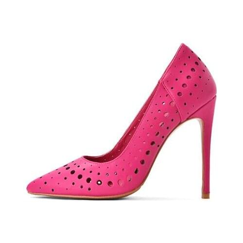 Carpaton Newest Pointed Toe High Heel Shoes Sexy Woman Pumps Rose Pink Leather Party Dress Heels Office Lady Shoe