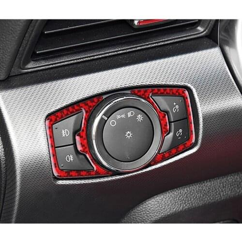 Carbon Fiber headlight switch speaker frame for Ford Mustang Car Stickers Car-Styling 2015 2016 2017 2018 2019 Auto Accessories