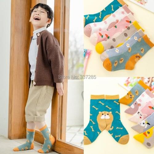 Spring infant girls animals design cotton socks pig dog cartoon socks for baby kids rabbit cat sheep boys child princess socks