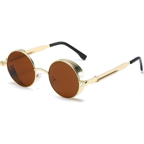 DANKEYISI Vintage Steampunk Sunglasses Men Women Round Sunglasses Steam Punk Metal Sunglasses For Women UV400 Gafas De Sol
