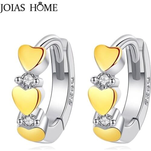 JoiasHome Simple Delicate Heart Silver 925 Earrings for Women Trendy Fine Jewelry with Gemstones Female Gift Temperament Party