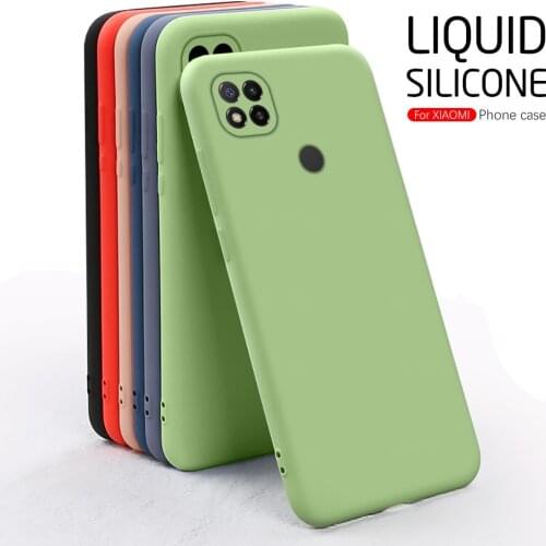 Liquid Silicone Case For Xiaomi Redmi 9C NFC Redmy Redme 9A 9 A C Xiomi Poco X3 X 3 PocoX3 NFC Case Shockproof Phone Cover Coque