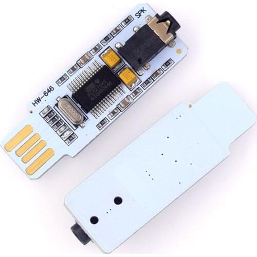 Mini USB Sound Card PCM2704 DAC Decoder Board Self-Driving Suitable for Laptop