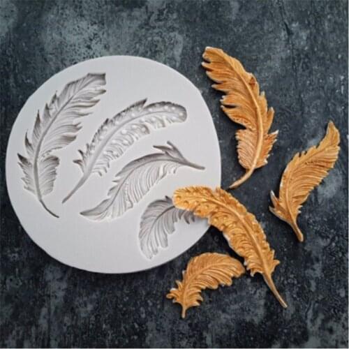 1Pc Feather Silicone Mold Fondant Mold Cake Decorating Tools Chocolate Gumpaste Mould Sugarcraft Cake Decorating Tools Mould