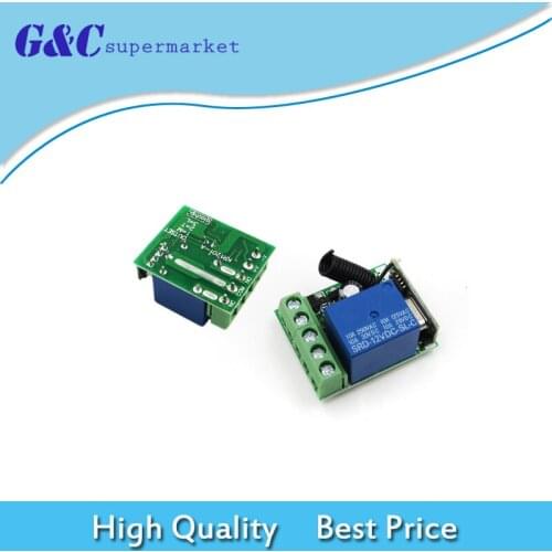 100M DC 12V 10A 1 Channel Wireless Relay RF Remote Control Switch Heterodyne Receiver 433MHz diy electronics