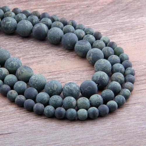 15.5" Natural New Polar Jades Round Beads Wholesale Fashion Matte Green Gem Stone Beads Bulk Lot For DIY Jewelry Making Necklace