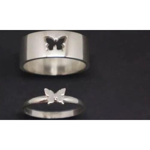 2021 Cute Couples Thin Rings Wide Ring Fashion Simple Engagement Jewelry Statement Women Sweetheart Gift