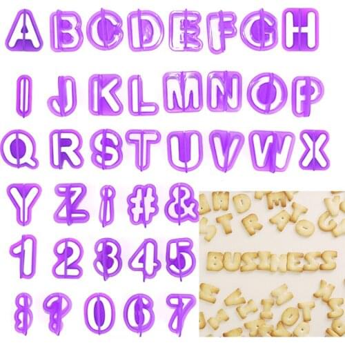 40pc Alphabet Cake Molds Plastic Letter Number Fondant Cake Biscuit Mould Cookie Cutters Baking Decorating Tools For Party Decor