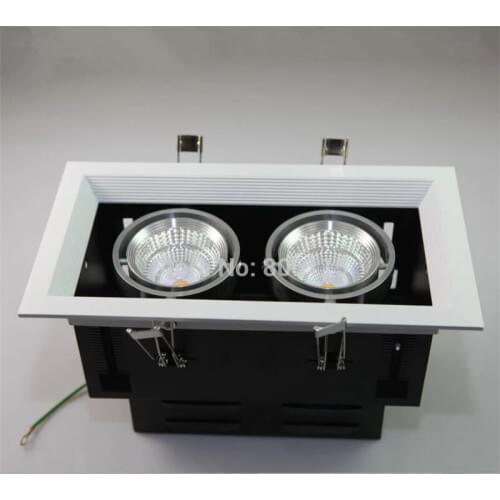 6X Dimmable 2*10W 20W COB LED Downlights Warm White Cool White Double Heads 20W 2000lm LED Recessed Down Lamp AC110V/220V