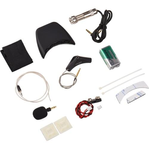 JUSTPRO Acoustic Guitar Soundhole Pickup Piezo with Microphone Double Pickup System for Acoustic Folk Guitar Accessories