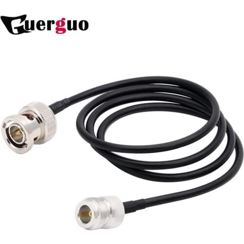 BNC Male Right Angle to N Female Panel Mount RG58 Cable 50Ohm RF Coaxial Extension Jumper Pigtail for Video CCTV Camera