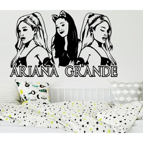 Large Ariana Grande Music Wall Sticker Girl Room Music Super Star Wall Decal Bedroom Fans Vinyl Home Decor C13-28