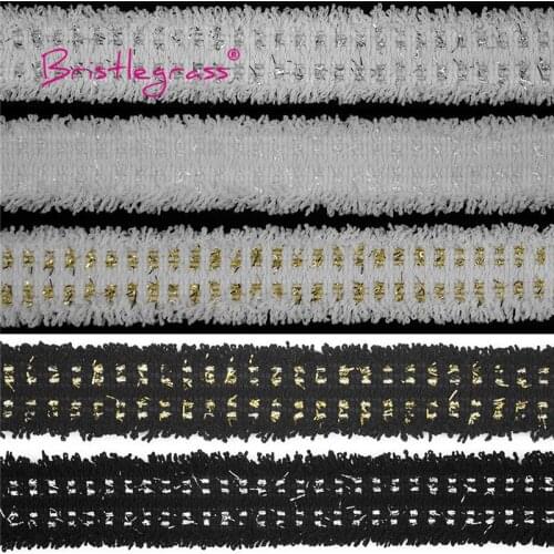 BRISTLEGRASS 1 Yard 3/4" 20mm Glitter Braided Crochet Lace Trims Macrame Fringed Ribbons Hair Clip Headband Costume Sewing Craft