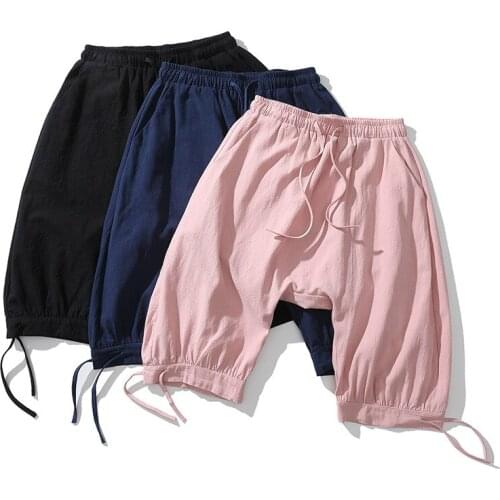 Baggy Harem Shorts Pants 2021 Men Hip-hop Loose Sports Cropped Trousers Chinese Casual Pants Streetwear Sweatpants