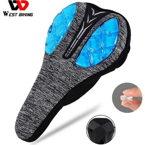 WEST BIKING Bike Saddle Cover Bicycle Silicone Gel Seat Pad Cushion Road MTB Shock-proof Cycling Soft Front Seat Mat Cover