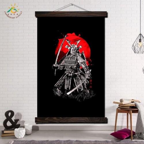 Black Samurai Collection Modern Wall Art Print Pop Art Posters and Prints Scroll Canvas Painting Wall Pictures for Living Room