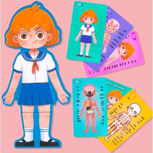 Kid Boby Cognition Toy Set Montessori Human Body Structure Puzzle Learning Cognition Educational Game Toys for Children Gifts