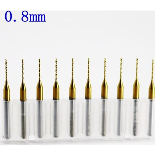 Router Tools 10pcs 0.8mm Import Carbide PCB Bit, Printed Circuit Board CNC Micro Drill Set, Woodworking Tools Titanium drill bit