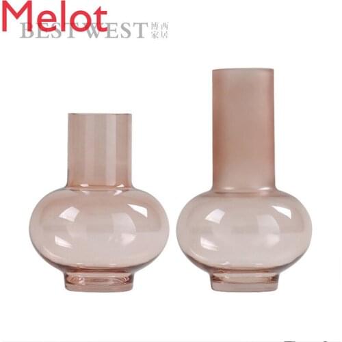 Hydroponic Transparent Glass Small Vase Dried Flower Arrangement in Vase Home Living Room Soft Decorations Desktop Decoration