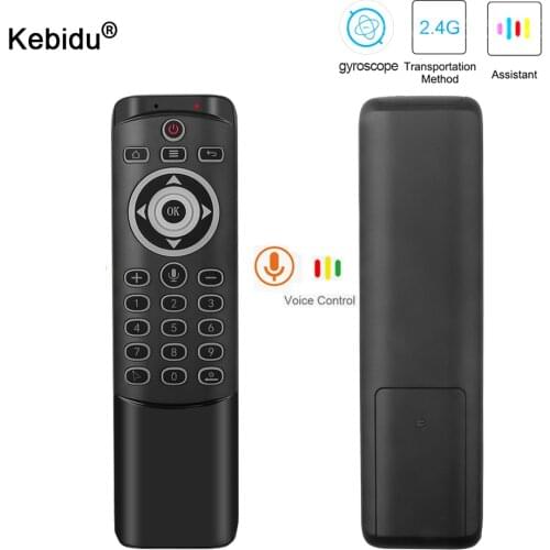 Kebidu 2.4G Wireless Voice Air Mouse MT1 Remote Control IR learning Gyro Sensing Smart Remote Backlit for Android TV Box Game