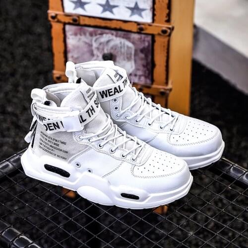 New Fashion Men Sneakers High Top Running Shoes for Men Black White Outdoors Walking Sports Shoes Comfortable Plus Size 38-47