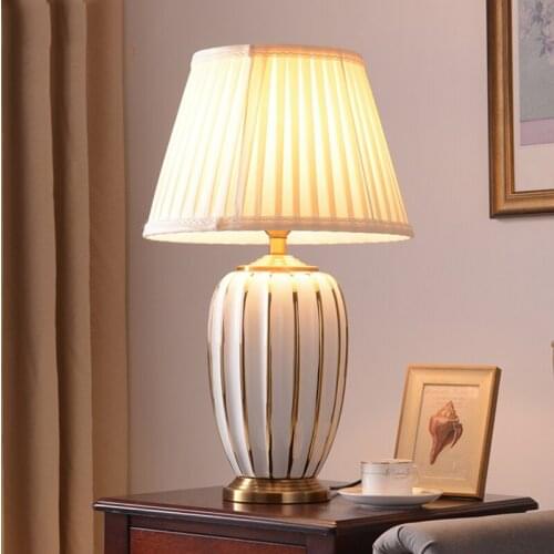 Buy 2 Get 20% 40x65cm Luxury Ceramic Table Lamp For Bedroom Bedside Lamp Villa Living Room Sofa Table Ceramic Large Table Lamp