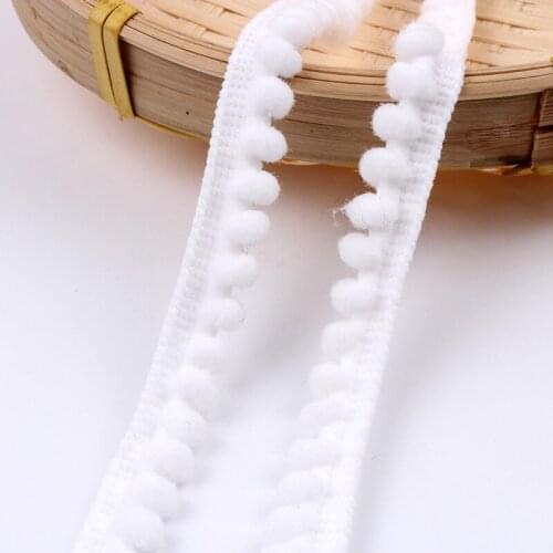 Pom pom Trims 5Yards 12mm Pompom Ball Fringe Ribbon DIY Garments Clothes Decoration lace Handmade Sewing Fabric Accessories