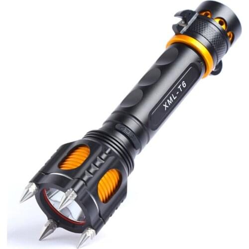 High Power Led Flashlights Multifunction T6 With Safety Hammer For Self-Defense Waterproof Powerful Torch For Adventure Fishing