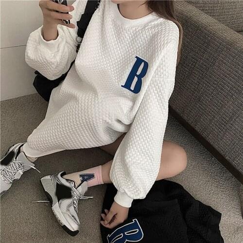 Fashion Oversized White Pullover Hoodies Women 2021 Autumn Winter Embroidery Womens Sweatshirts Streetwear Hoodie sudadera