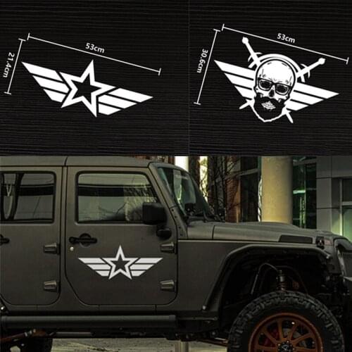 Car Sticker 4X4 Mountain US Army Star US Army Skull for Jeep Cherokee Wrangler Renegad Funny Vinyl Decal Sticker