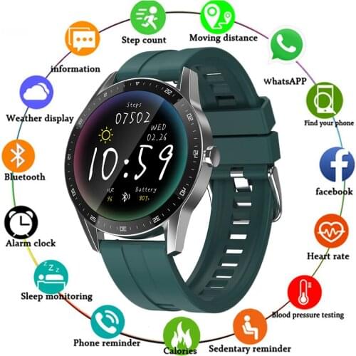 2021 New Men Smart Bracelet Thermometer Test Sphygmomanometer Weather Display Waterproof Smartwatch Mens and Womens Gift Clock