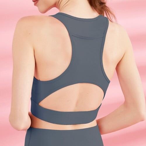 Fitness-Training New Full Coverage High Impact Athletic Sports Vest Women Naked-Feel Padded Workout Gym Pink Yoga Bras YW200740