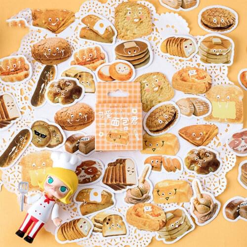 NEW 46 Pcs/Box Cute delicious bread mini decoration paper sticker decoration DIY album diary scrapbooking label sticker Kids