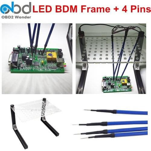 Newly LED BDM Frame Adapter ECU Programming Tool BDM 22 Adapters Frame With LED Light 4 Probe Pins For KESS Galletto